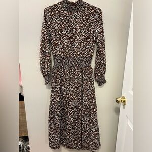 NWT Mauve Animal Print Midi Dress